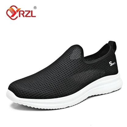 YRZL Mens Mesh Sneakers Lightweight Non Slip Walking Loafers Breathable Unisex Tennis Shoes for Everyday Wear