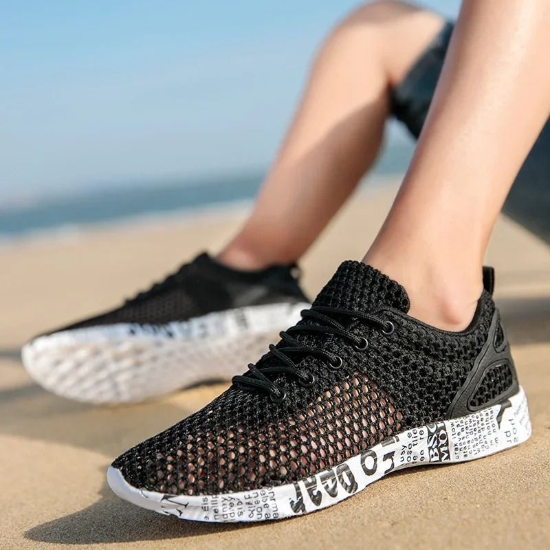 Breathable Mesh Aqua Sneakers for Men Lightweight Sport Casual Walking Shoes for Summer Beach and Outdoors