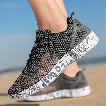 Breathable Mesh Aqua Sneakers for Men Lightweight Sport Casual Walking Shoes for Summer Beach and Outdoors