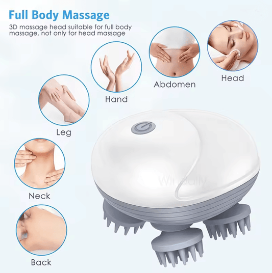 Electric Scalp and Body Massager Vibrating Kneading Head Neck and Deep Tissue Tool