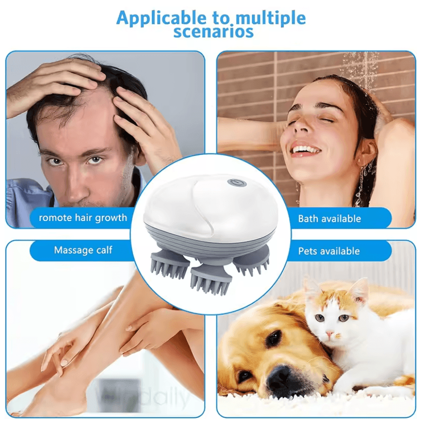 Electric Scalp and Body Massager Vibrating Kneading Head Neck and Deep Tissue Tool