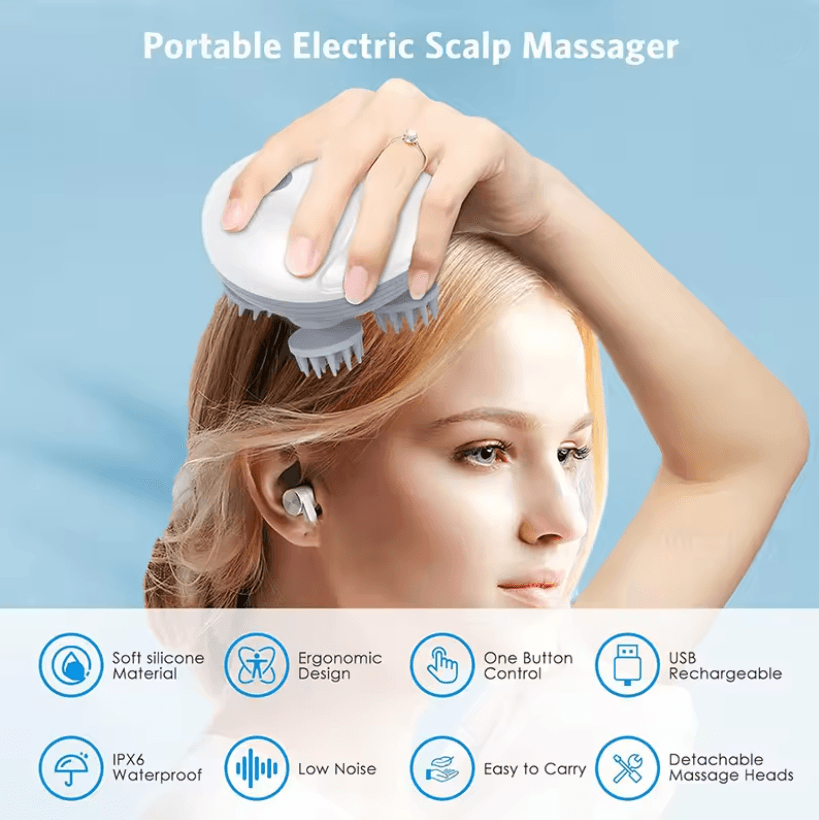 Electric Scalp and Body Massager Vibrating Kneading Head Neck and Deep Tissue Tool
