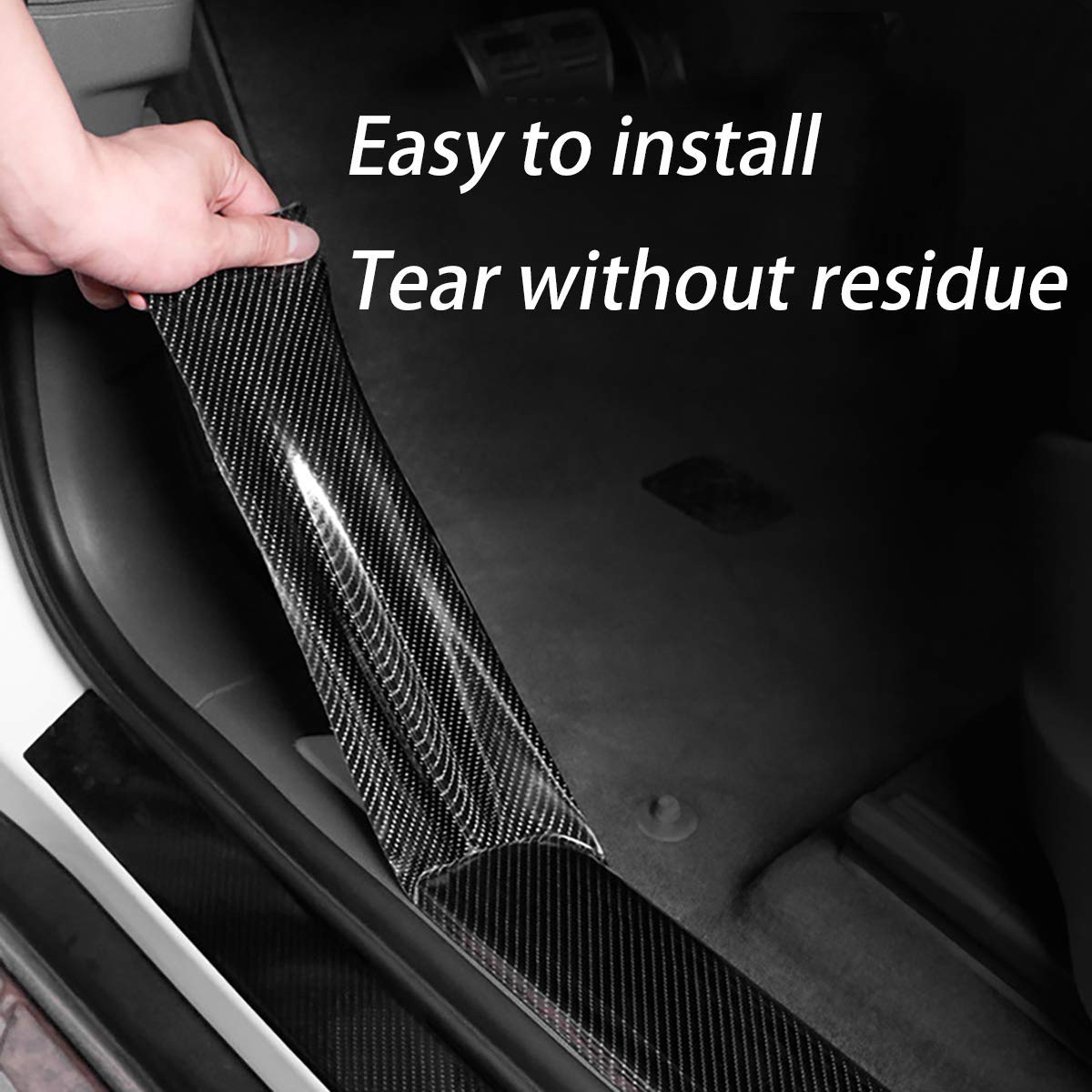 Nano Carbon Fiber Car 3D Tape Mirror Protector Strip, Waterproof Adhesive for Scratch Protection