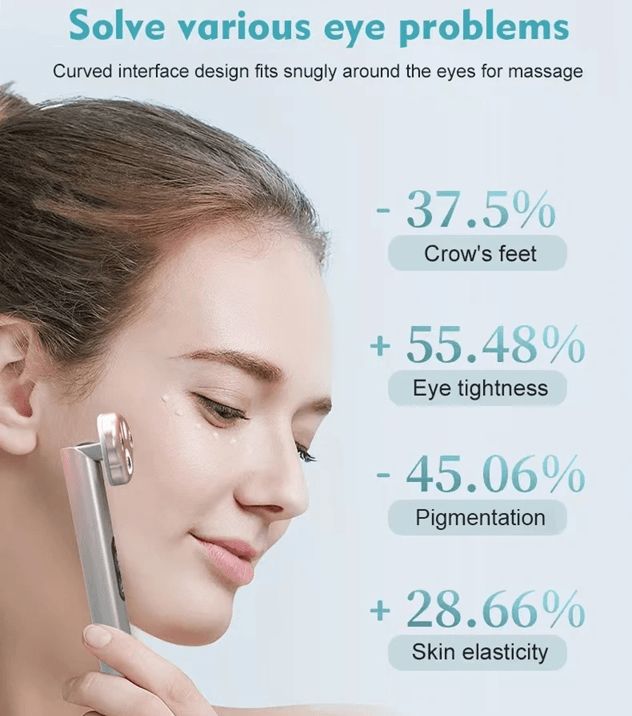 7 Color LED Eye Massager with Heat and Vibration for Dark Circles and Eyelid Lifting
