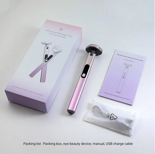 7 Color LED Eye Massager with Heat and Vibration for Dark Circles and Eyelid Lifting
