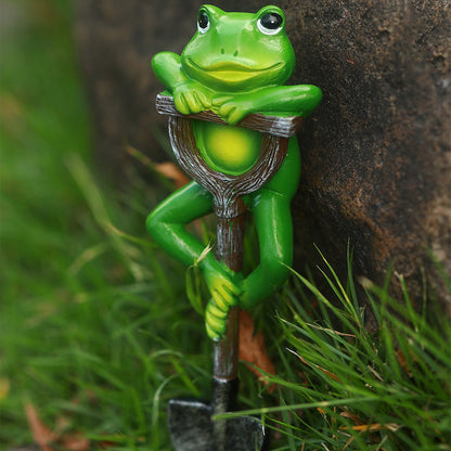 Creative Frog, Turtle Shovel Outdoor Decor, Resin Garden Bonsai Craft for Patio, Lawn, Balcony & Home Decorations