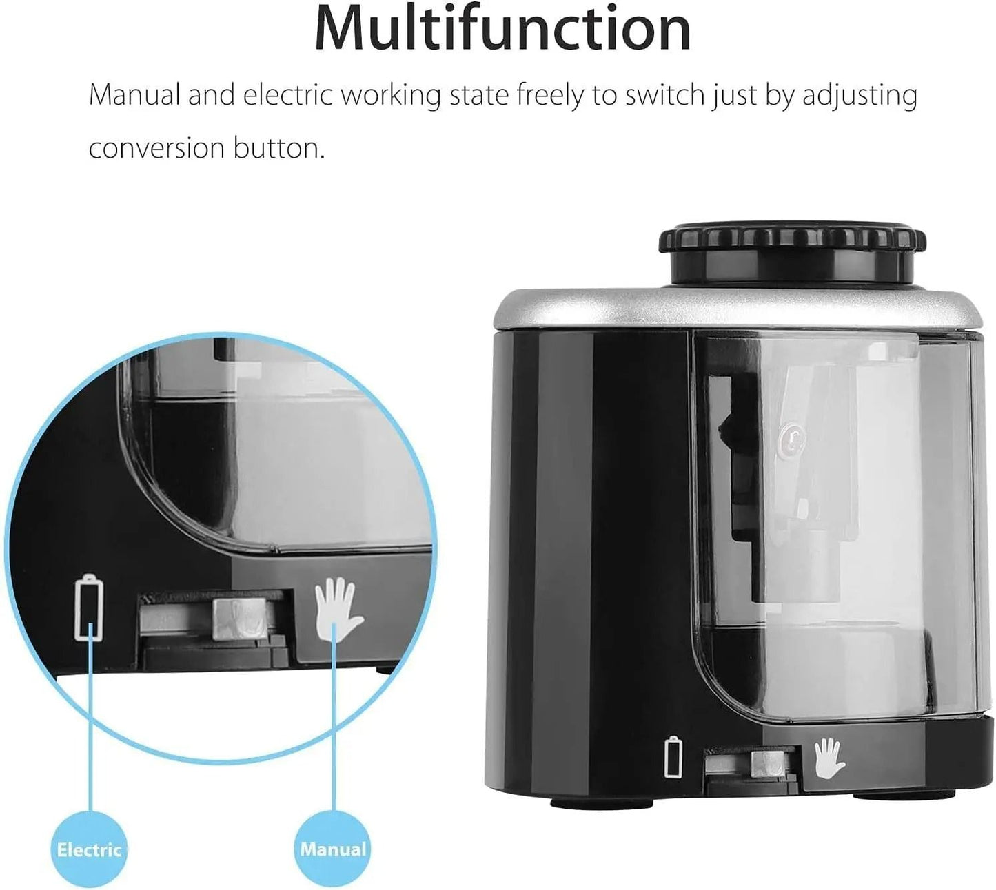 Electric Pencil Sharpener with Safety Blade for Students and Artists