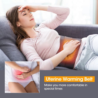 Heating Vibration Waist Massager Belt with Red Light and Lumbar Support