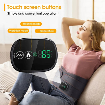 Heating Vibration Waist Massager Belt with Red Light and Lumbar Support