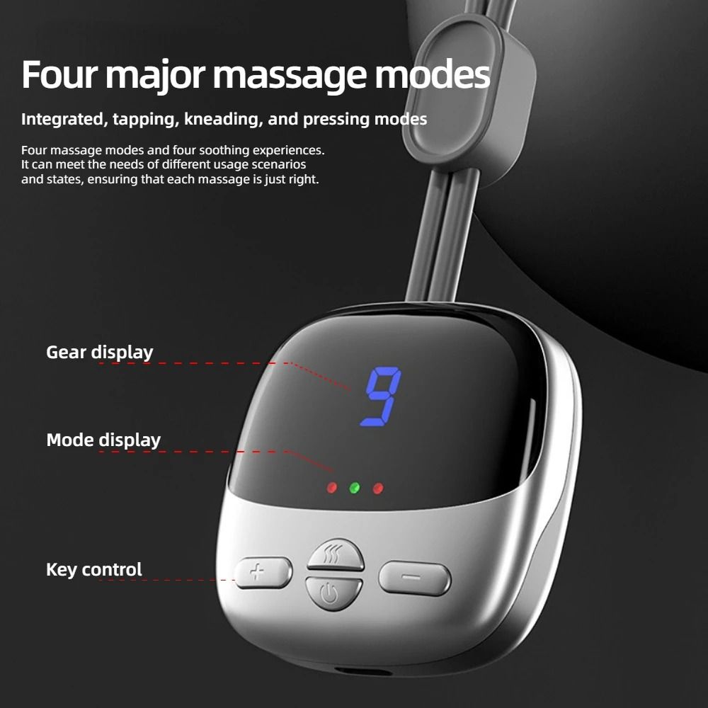Mini Smart Hanging Neck Massager with Heat and EMS Pulse Relief