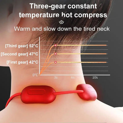 Mini Smart Hanging Neck Massager with Heat and EMS Pulse Relief