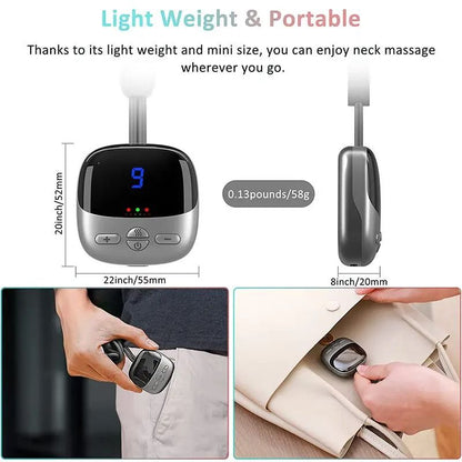Mini Smart Hanging Neck Massager with Heat and EMS Pulse Relief