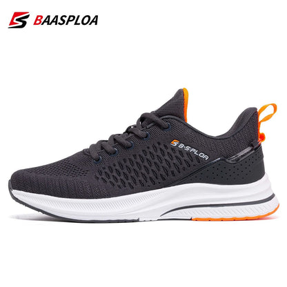 Lightweight Breathable Mesh Running Shoes for Men with Cushioned Sole and Lace Up Comfort for Casual or Outdoor Sports