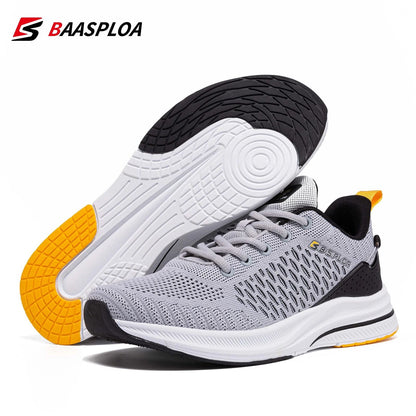 Lightweight Breathable Mesh Running Shoes for Men with Cushioned Sole and Lace Up Comfort for Casual or Outdoor Sports