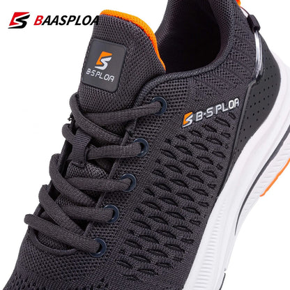 Lightweight Breathable Mesh Running Shoes for Men with Cushioned Sole and Lace Up Comfort for Casual or Outdoor Sports
