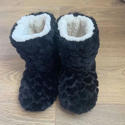 Winter Velvet Slipper Socks for Women with Anti Slip Sole Thick Lining High Tube Design for Indoor Floor Comfort