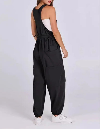 Effortless Summer Harem Jumpsuit with Cargo Style for Women