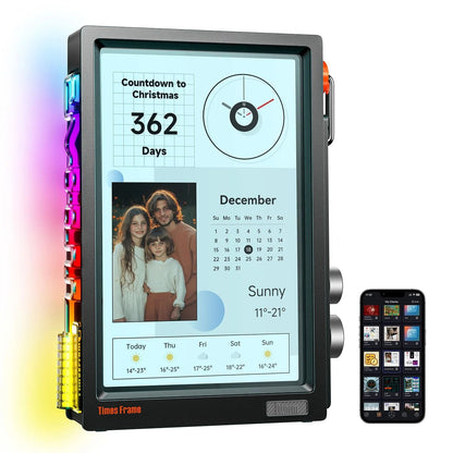 Smart HD Clock Frame with Crypto Stocks Calendar and Weather Display