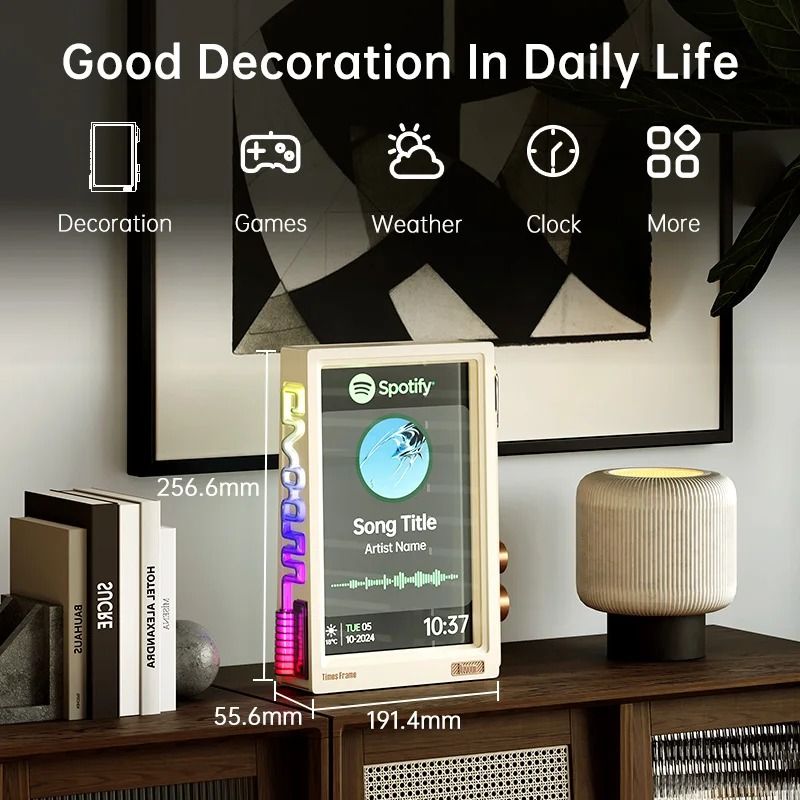 Smart HD Clock Frame with Crypto Stocks Calendar and Weather Display