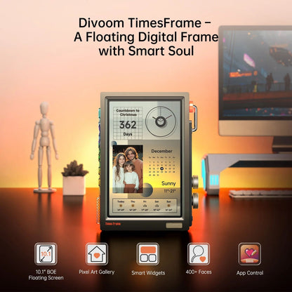 Smart HD Clock Frame with Crypto Stocks Calendar and Weather Display