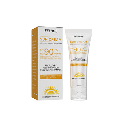 Whitening Sunscreen SPF 90, Oil-Free Sunblock for Face & Body, Skin Brightening, UV Protection, Anti-Spot & Moisturizing