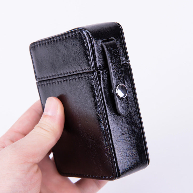 Pocket Leather Cigarette Case – Waterproof Smoking Tools & Accessories for Men