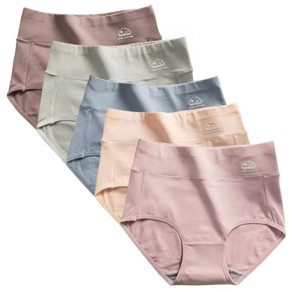 High Waist Pure Cotton Panties Set for Women Comfortable Breathable Briefs in M to XXXL Sizes