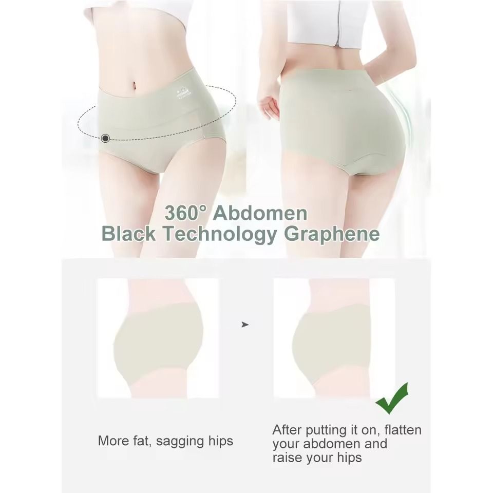 High Waist Pure Cotton Panties Set for Women Comfortable Breathable Briefs in M to XXXL Sizes