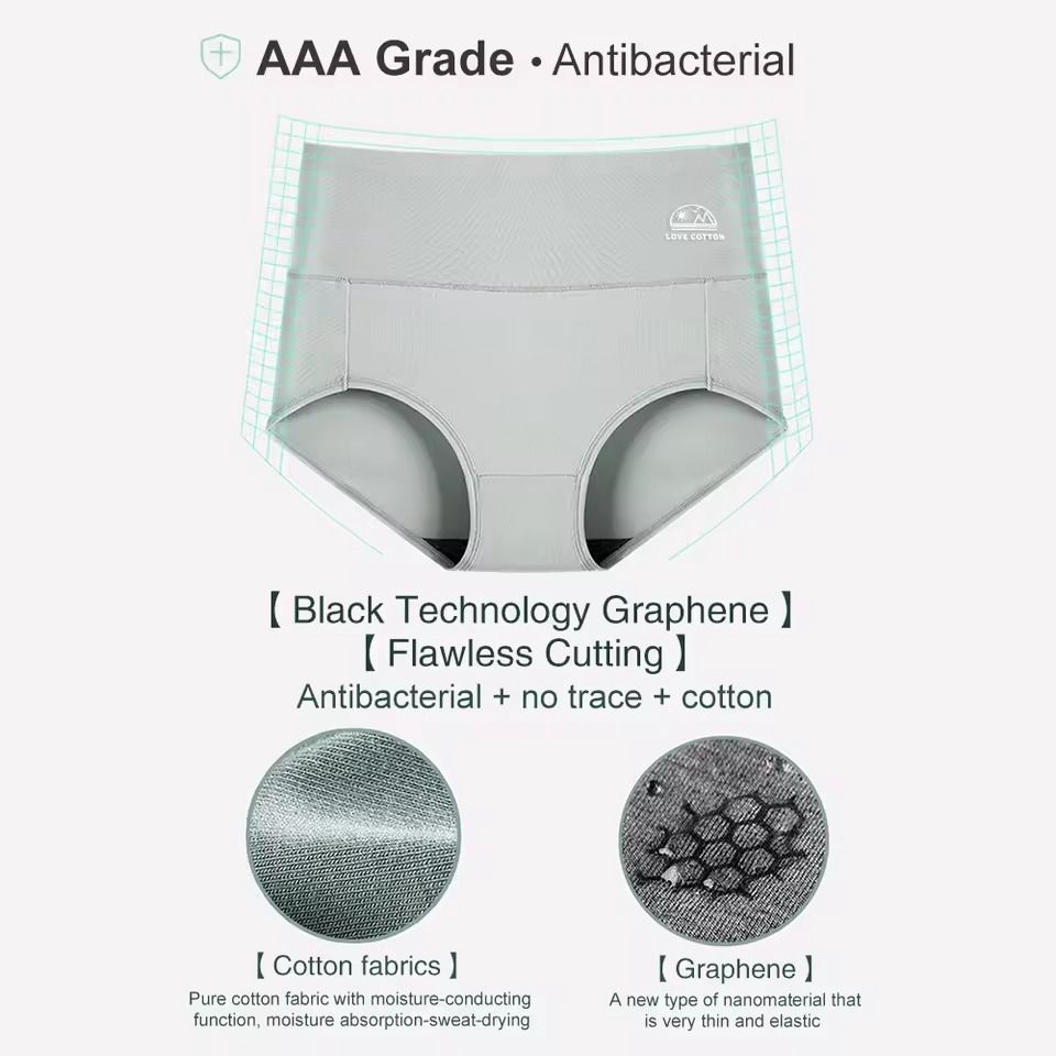High Waist Pure Cotton Panties Set for Women Comfortable Breathable Briefs in M to XXXL Sizes