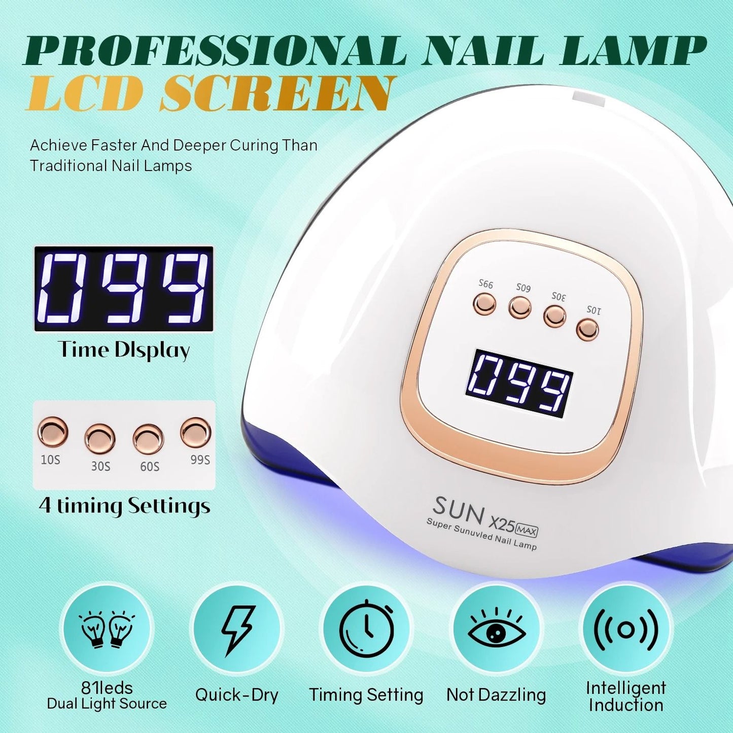 UV LED Nail Lamp for Gel Polish Fast Drying Professional Salon Quality Nail Dryer