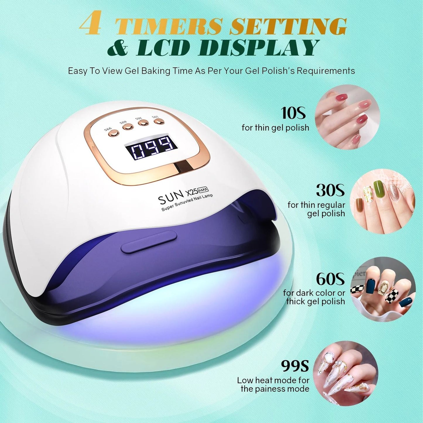 UV LED Nail Lamp for Gel Polish Fast Drying Professional Salon Quality Nail Dryer