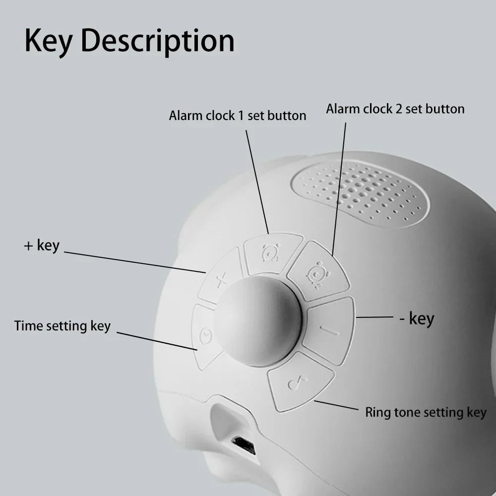 Voice Controlled Cute Alarm Clock with Night Light and Thermometer for Kids and Home Decor