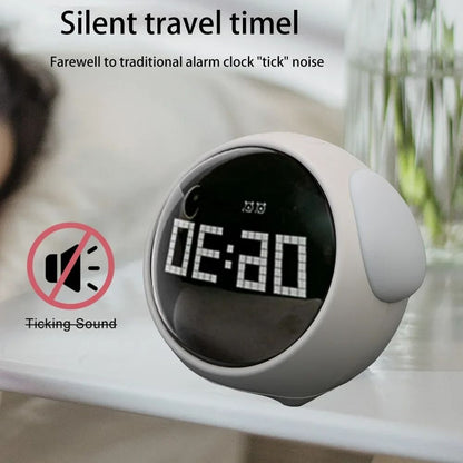 Voice Controlled Cute Alarm Clock with Night Light and Thermometer for Kids and Home Decor