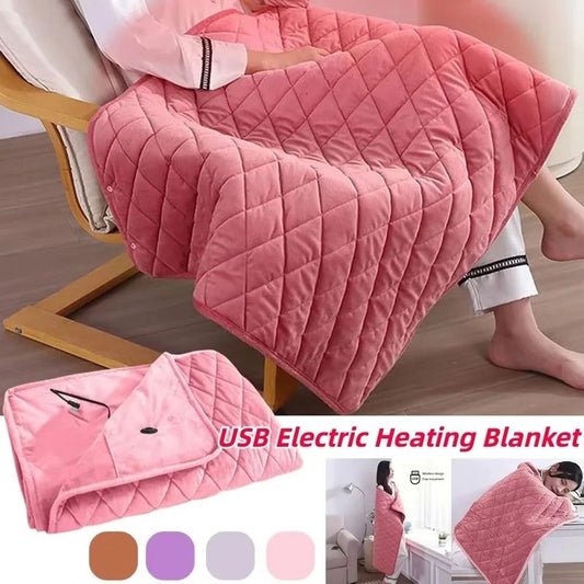 USB Heated Blanket Winter Shawl Washable Electric Body Warmer