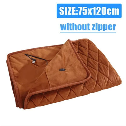 USB Heated Blanket Winter Shawl Washable Electric Body Warmer