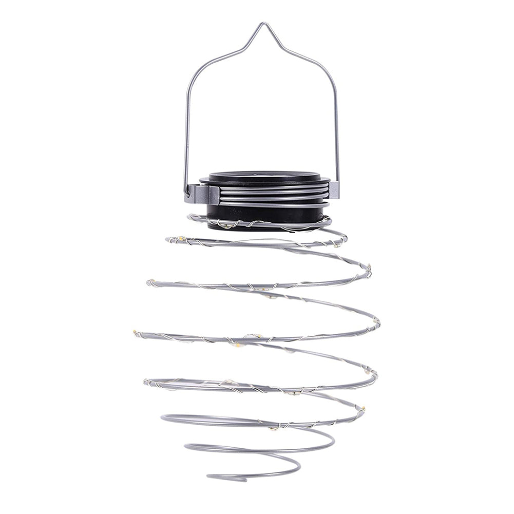 LED Hanging Decorative Lamp Outdoor, Solar Spiral Lights for Patio, Creative Iron Art Lantern for Porch Path Garden