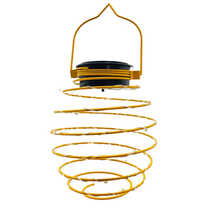 LED Hanging Decorative Lamp Outdoor, Solar Spiral Lights for Patio, Creative Iron Art Lantern for Porch Path Garden