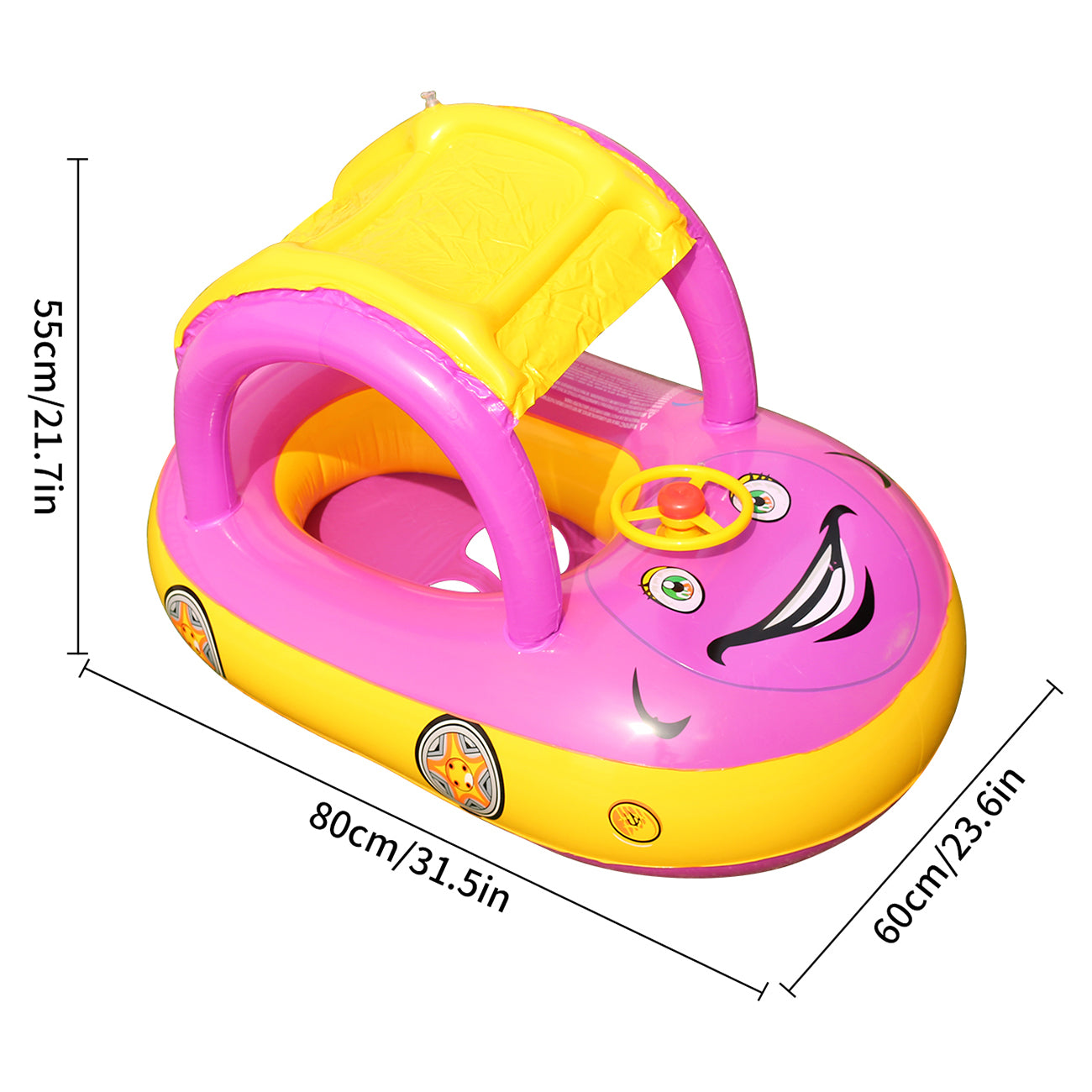 Car Shaped Toddler Pool Floats,Swim Floaties for Kids,Baby Swimming Ring & Beach Toy,Durable &Chemical Free Water Safety