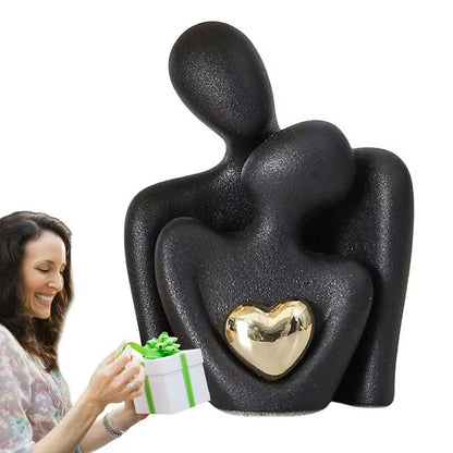 Nordic Abstract Couple Statue Ceramic Lovers Sculpture for Home Decor