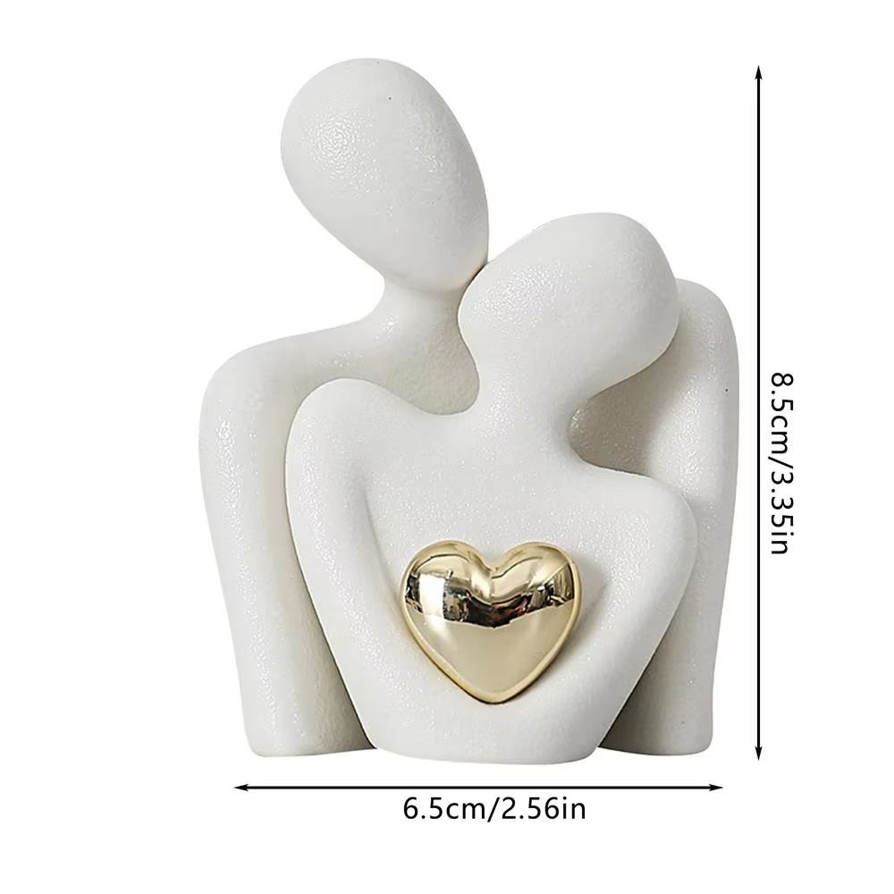 Nordic Abstract Couple Statue Ceramic Lovers Sculpture for Home Decor
