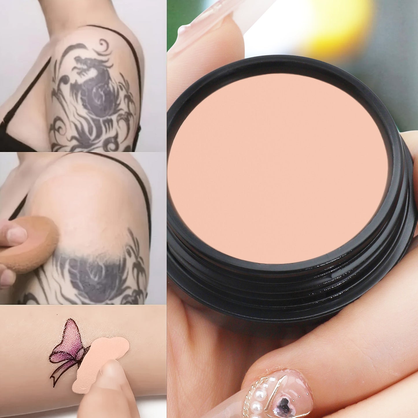 Waterproof Full Coverage, Tattoo and Scar Concealer, Natural Finish Foundation, All Skin Tones and Types Protection