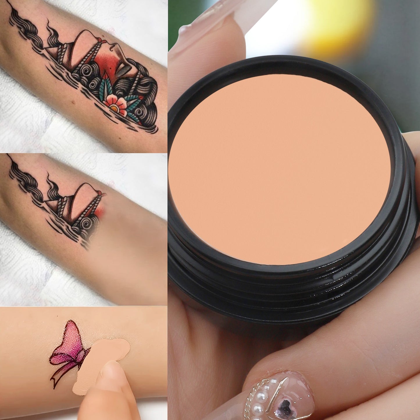 Waterproof Full Coverage, Tattoo and Scar Concealer, Natural Finish Foundation, All Skin Tones and Types Protection