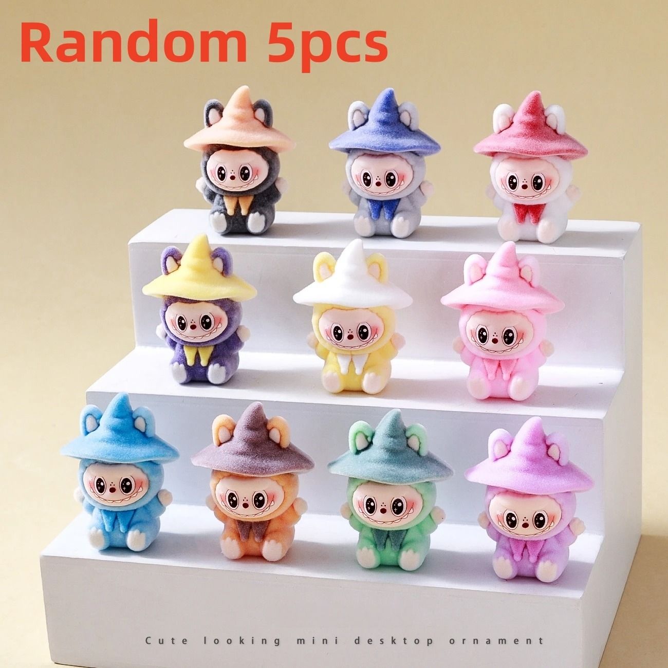 10pcs Kawaii Rabbit Anime Flocked Dolls Set for Desktop Decor and Gifts