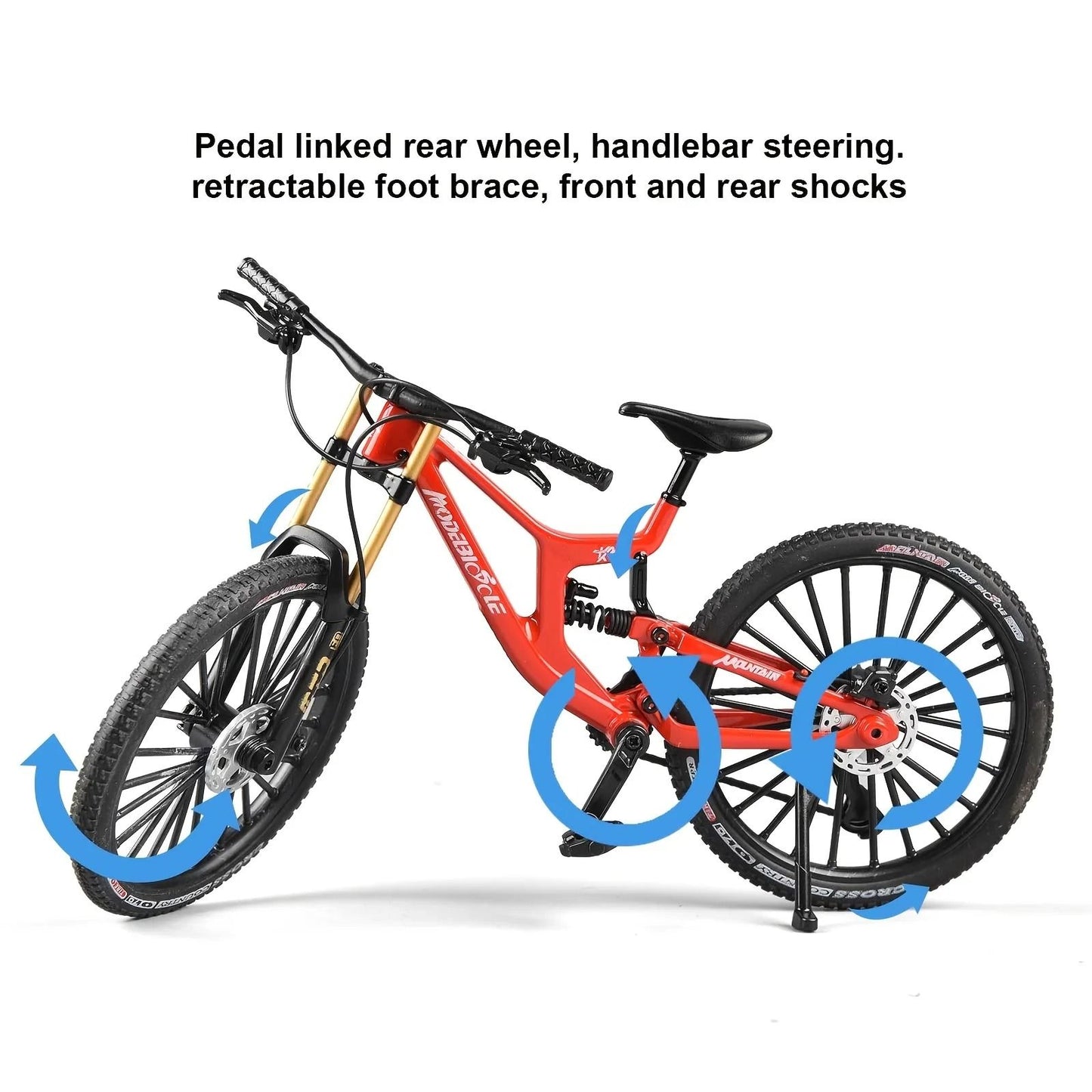 1 to 6 Scale Alloy Mountain Bike Model with Realistic Suspension for Desk Display