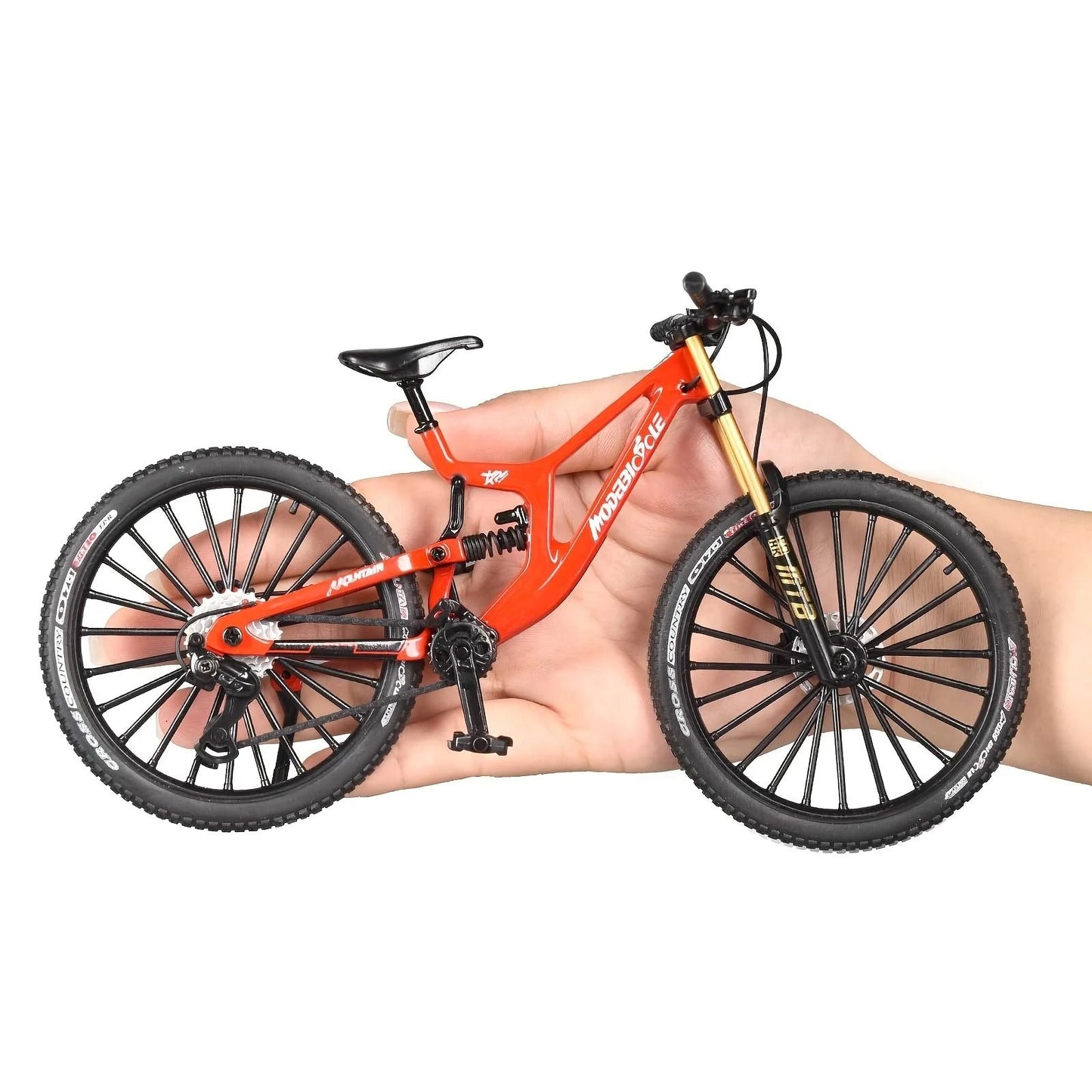 1 to 6 Scale Alloy Mountain Bike Model with Realistic Suspension for Desk Display