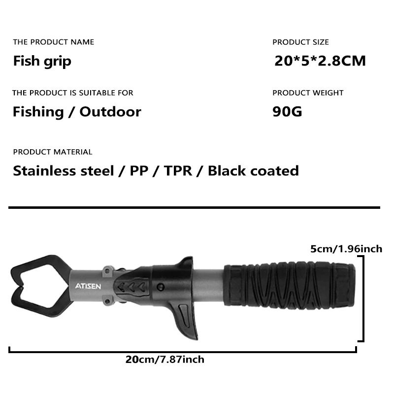 Stainless Steel Fishing Lip Gripper Professional Fish Grabber Tool