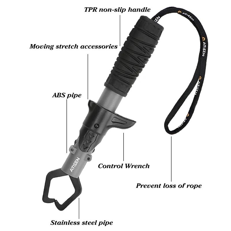 Stainless Steel Fishing Lip Gripper Professional Fish Grabber Tool