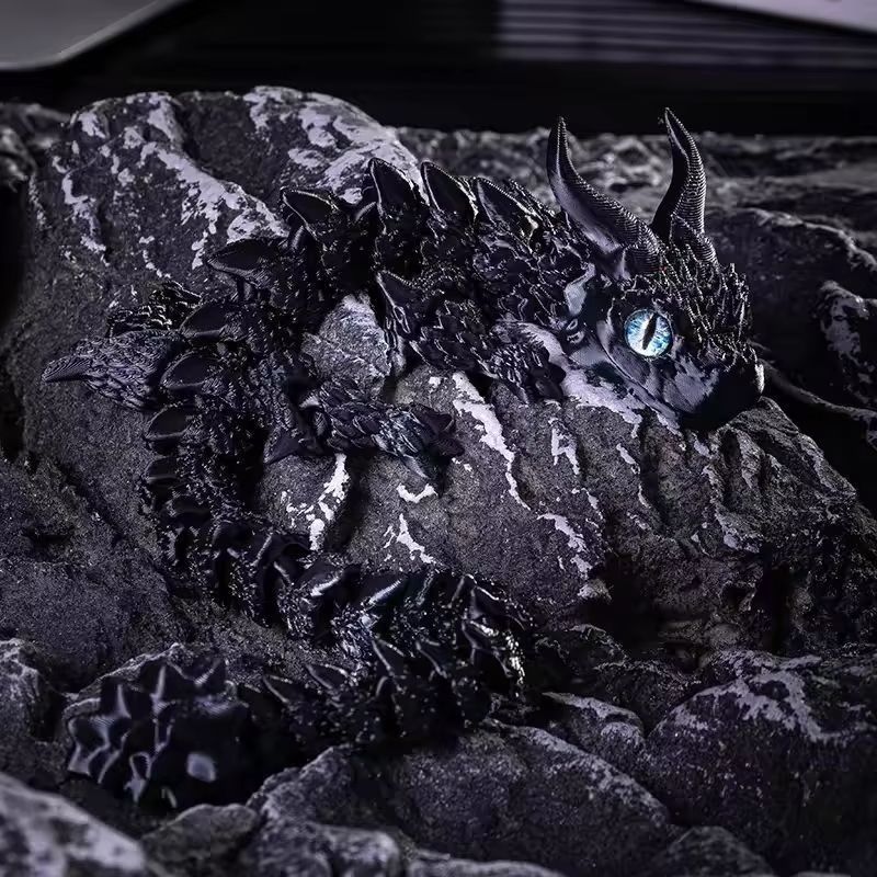 Movable 3D Printed Dragon Toy – Articulated Fidget & Desk Ornament for Stress Relief & Gifting