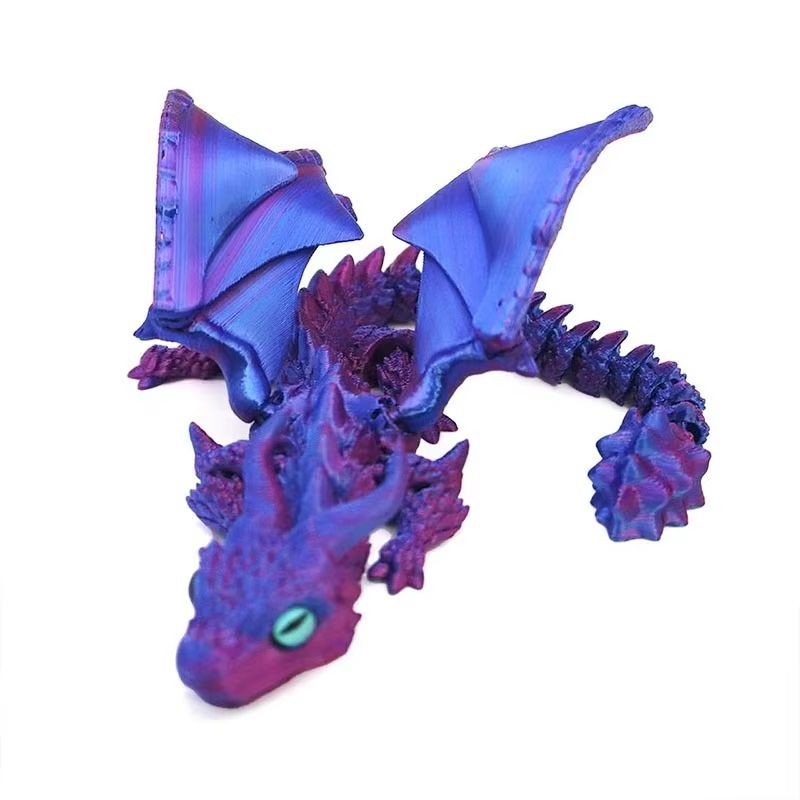 Movable 3D Printed Dragon Toy – Articulated Fidget & Desk Ornament for Stress Relief & Gifting