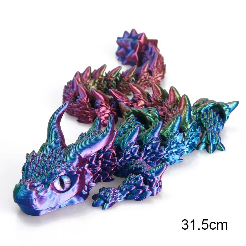 Movable 3D Printed Dragon Toy – Articulated Fidget & Desk Ornament for Stress Relief & Gifting